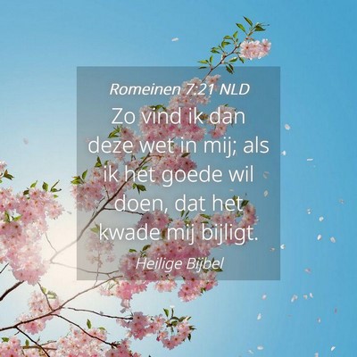 Picture 04 - Romeinen 7:21 NLD - Zo vind ik dan deze wet in mij; als ik het goede - Bible Verse Picture