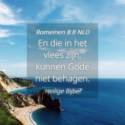 Picture 04 - Romeinen 8:8 NLD - En die in het vlees zijn, kunnen Gode niet - Bible Verse Picture