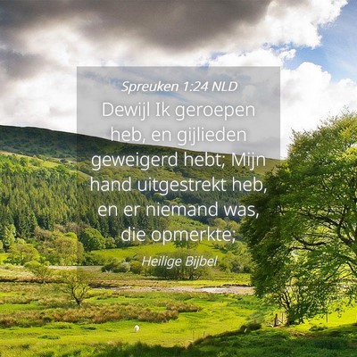 Picture 04 - Spreuken 1:24 NLD - Dewijl Ik geroepen heb, en gijlieden geweigerd - Bible Verse Picture