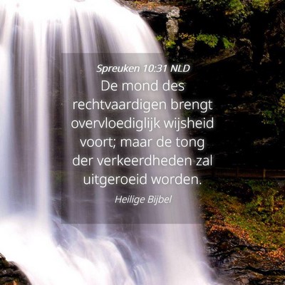 Picture 04 - Spreuken 10:31 NLD - De mond des rechtvaardigen brengt overvloediglijk - Bible Verse Picture
