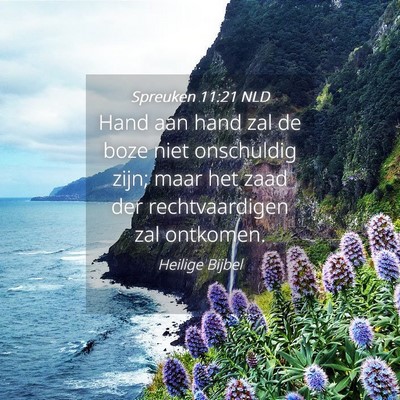 Picture 04 - Spreuken 11:21 NLD - Hand aan hand zal de boze niet onschuldig zijn; - Bible Verse Picture