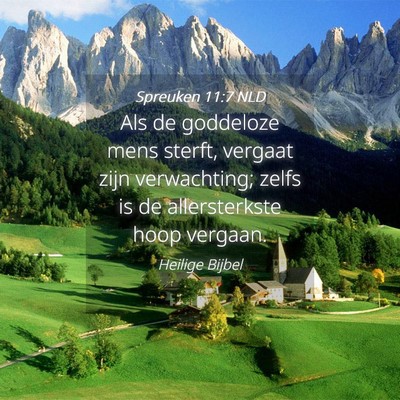 Picture 04 - Spreuken 11:7 NLD - Als de goddeloze mens sterft, vergaat zijn - Bible Verse Picture