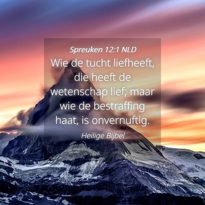 Picture 04 - Spreuken 12:1 NLD - Wie de tucht liefheeft, die heeft de wetenschap - Bible Verse Picture