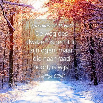 Picture 04 - Spreuken 12:15 NLD - De weg des dwazen is recht in zijn ogen; maar die - Bible Verse Picture