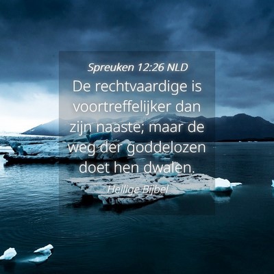 Picture 04 - Spreuken 12:26 NLD - De rechtvaardige is voortreffelijker dan zijn - Bible Verse Picture