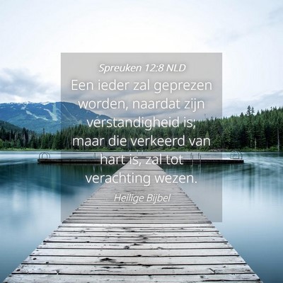 Picture 04 - Spreuken 12:8 NLD - Een ieder zal geprezen worden, naardat zijn - Bible Verse Picture