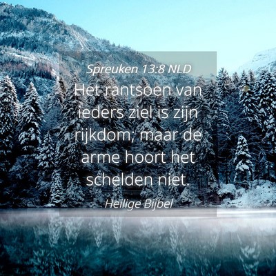 Picture 04 - Spreuken 13:8 NLD - Het rantsoen van ieders ziel is zijn rijkdom; - Bible Verse Picture