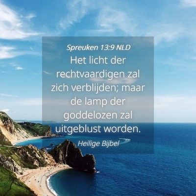 Picture 04 - Spreuken 13:9 NLD - Het licht der rechtvaardigen zal zich verblijden; - Bible Verse Picture