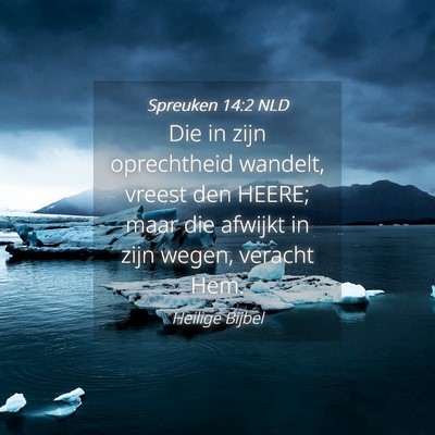 Picture 04 - Spreuken 14:2 NLD - Die in zijn oprechtheid wandelt, vreest den - Bible Verse Picture