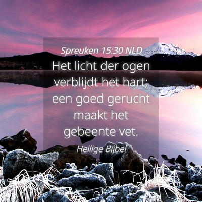 Picture 04 - Spreuken 15:30 NLD - Het licht der ogen verblijdt het hart; een goed - Bible Verse Picture