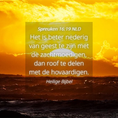 Picture 04 - Spreuken 16:19 NLD - Het is beter nederig van geest te zijn met de - Bible Verse Picture