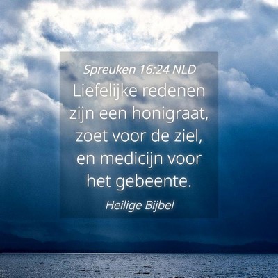 Picture 04 - Spreuken 16:24 NLD - Liefelijke redenen zijn een honigraat, zoet voor - Bible Verse Picture