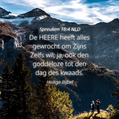 Picture 04 - Spreuken 16:4 NLD - De HEERE heeft alles gewrocht om Zijns Zelfs wil; - Bible Verse Picture