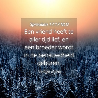 Picture 04 - Spreuken 17:17 NLD - Een vriend heeft te aller tijd lief; en een - Bible Verse Picture
