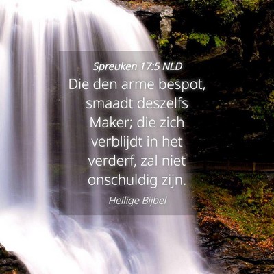 Picture 04 - Spreuken 17:5 NLD - Die den arme bespot, smaadt deszelfs Maker; die - Bible Verse Picture