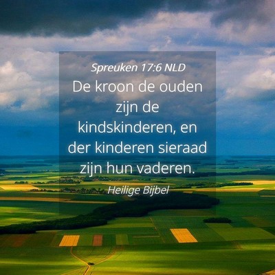 Picture 04 - Spreuken 17:6 NLD - De kroon de ouden zijn de kindskinderen, en der - Bible Verse Picture