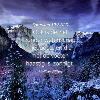Picture 04 - Spreuken 19:2 NLD - Ook is de ziel zonder wetenschap niet goed; en - Bible Verse Picture