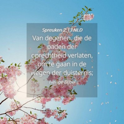 Picture 04 - Spreuken 2:13 NLD - Van degenen, die de paden der oprechtheid - Bible Verse Picture