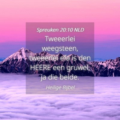 Picture 04 - Spreuken 20:10 NLD - Tweeerlei weegsteen, tweeerlei efa is den HEERE - Bible Verse Picture