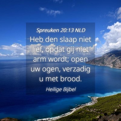 Picture 04 - Spreuken 20:13 NLD - Heb den slaap niet lief, opdat gij niet arm - Bible Verse Picture