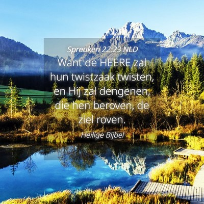 Picture 04 - Spreuken 22:23 NLD - Want de HEERE zal hun twistzaak twisten, en Hij - Bible Verse Picture