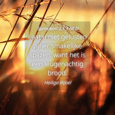 Picture 04 - Spreuken 23:3 NLD - Laat u niet gelusten zijner smakelijke spijzen, - Bible Verse Picture