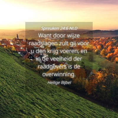Picture 04 - Spreuken 24:6 NLD - Want door wijze raadslagen zult gij voor u den - Bible Verse Picture