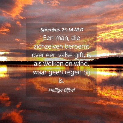 Picture 04 - Spreuken 25:14 NLD - Een man, die zichzelven beroemt over een valse - Bible Verse Picture