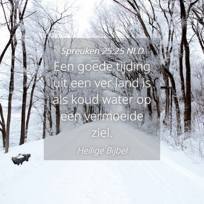 Picture 04 - Spreuken 25:25 NLD - Een goede tijding uit een ver land is als koud - Bible Verse Picture