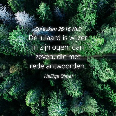 Picture 04 - Spreuken 26:16 NLD - De luiaard is wijzer in zijn ogen, dan zeven, die - Bible Verse Picture