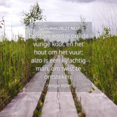 Picture 04 - Spreuken 26:21 NLD - De dove kool is om de vurige kool, en het hout om - Bible Verse Picture