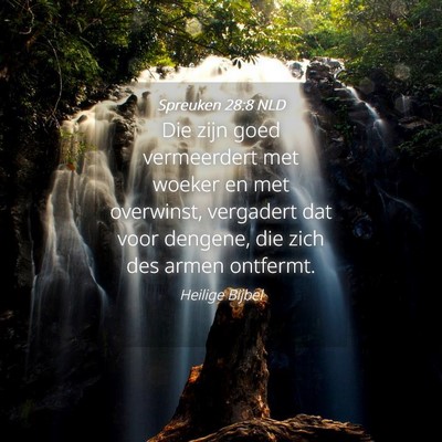 Picture 04 - Spreuken 28:8 NLD - Die zijn goed vermeerdert met woeker en met - Bible Verse Picture