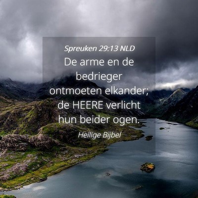 Picture 04 - Spreuken 29:13 NLD - De arme en de bedrieger ontmoeten elkander; de - Bible Verse Picture