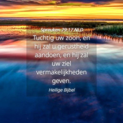 Picture 04 - Spreuken 29:17 NLD - Tuchtig uw zoon, en hij zal u gerustheid aandoen, - Bible Verse Picture