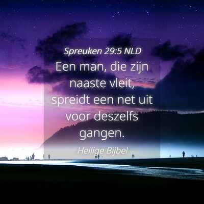 Picture 04 - Spreuken 29:5 NLD - Een man, die zijn naaste vleit, spreidt een net - Bible Verse Picture