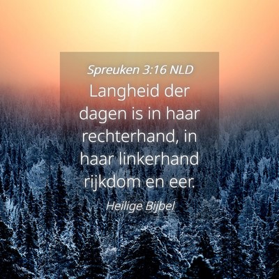 Picture 04 - Spreuken 3:16 NLD - Langheid der dagen is in haar rechterhand, in - Bible Verse Picture