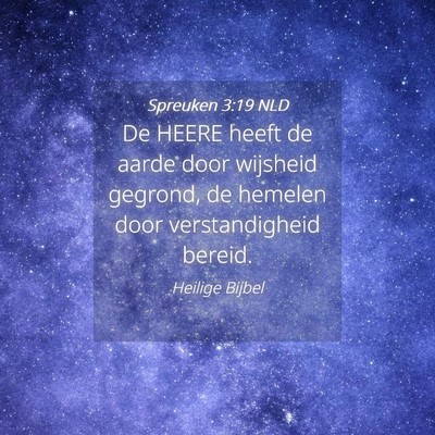 Picture 04 - Spreuken 3:19 NLD - De HEERE heeft de aarde door wijsheid gegrond, de - Bible Verse Picture