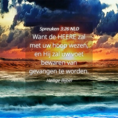 Picture 04 - Spreuken 3:26 NLD - Want de HEERE zal met uw hoop wezen, en Hij zal - Bible Verse Picture