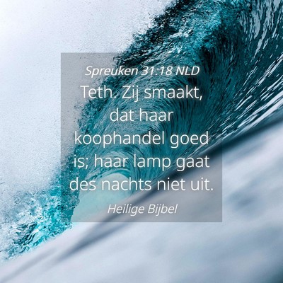 Picture 04 - Spreuken 31:18 NLD - Teth. Zij smaakt, dat haar koophandel goed is; - Bible Verse Picture