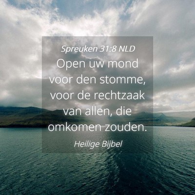 Picture 04 - Spreuken 31:8 NLD - Open uw mond voor den stomme, voor de rechtzaak - Bible Verse Picture