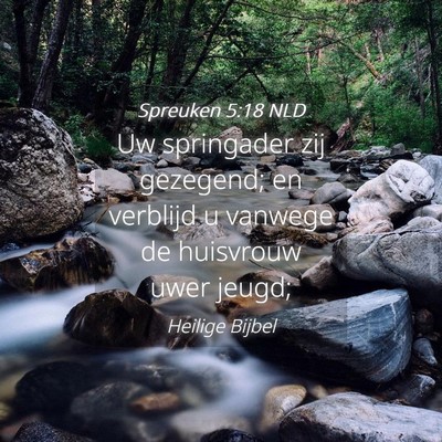 Picture 04 - Spreuken 5:18 NLD - Uw springader zij gezegend; en verblijd u vanwege - Bible Verse Picture