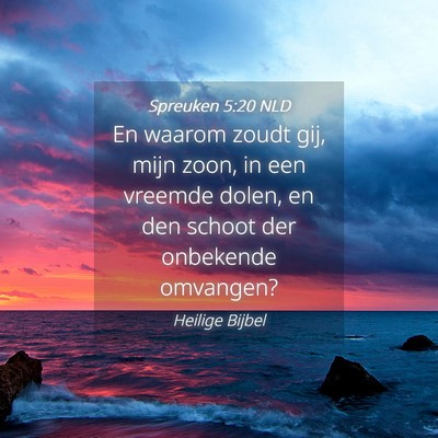 Picture 04 - Spreuken 5:20 NLD - En waarom zoudt gij, mijn zoon, in een vreemde - Bible Verse Picture