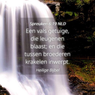 Picture 04 - Spreuken 6:19 NLD - Een vals getuige, die leugenen blaast; en die - Bible Verse Picture