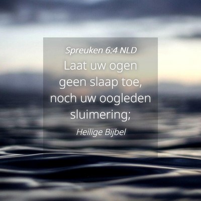 Picture 04 - Spreuken 6:4 NLD - Laat uw ogen geen slaap toe, noch uw oogleden - Bible Verse Picture