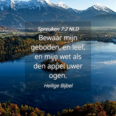 Picture 04 - Spreuken 7:2 NLD - Bewaar mijn geboden, en leef, en mijn wet als den - Bible Verse Picture