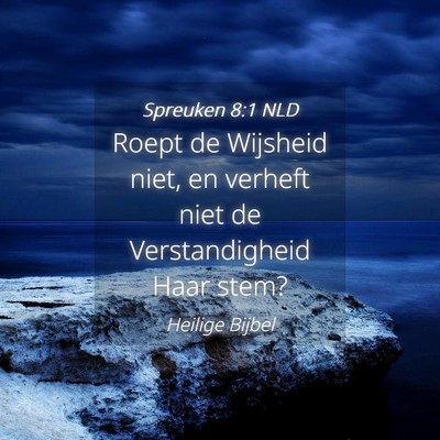 Picture 04 - Spreuken 8:1 NLD - Roept de Wijsheid niet, en verheft niet de - Bible Verse Picture