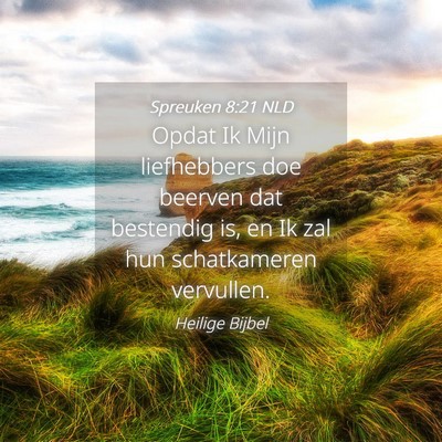 Picture 04 - Spreuken 8:21 NLD - Opdat Ik Mijn liefhebbers doe beerven dat - Bible Verse Picture