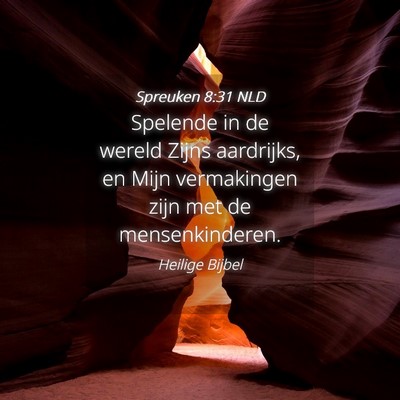 Picture 04 - Spreuken 8:31 NLD - Spelende in de wereld Zijns aardrijks, en Mijn - Bible Verse Picture