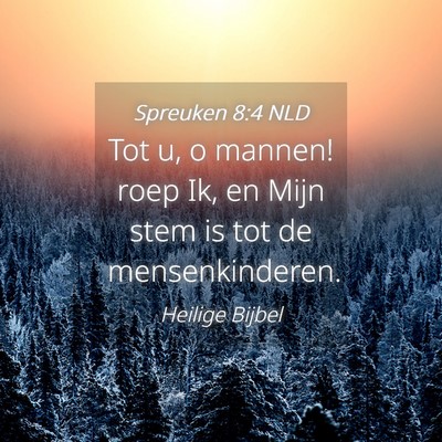 Picture 04 - Spreuken 8:4 NLD - Tot u, o mannen! roep Ik, en Mijn stem is tot de - Bible Verse Picture
