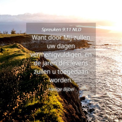 Picture 04 - Spreuken 9:11 NLD - Want door Mij zullen uw dagen vermenigvuldigen, - Bible Verse Picture